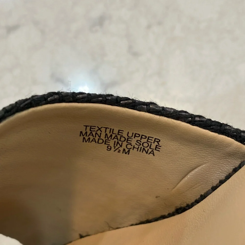 Ann Taylor Raffia Platform Mule‎ Sandals Black Sz 9.5- NIB